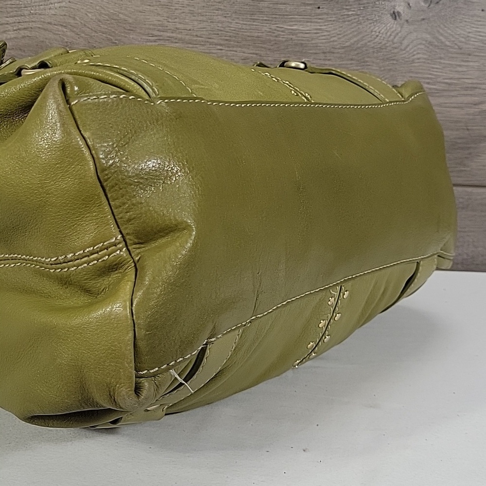Michael Kors Olive Green Leather Handbag with Gold Hardware - Picture 8 of 15